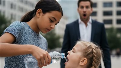 قصه كاس ماء غير حياه طفله
